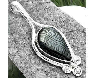 Crown Of Silver Psilomelane - Black Malachite Pendant SDP102867 P-1473, 13x21 mm