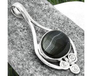 Crown Of Silver Psilomelane - Black Malachite Pendant SDP102904 P-1473, 14x17 mm