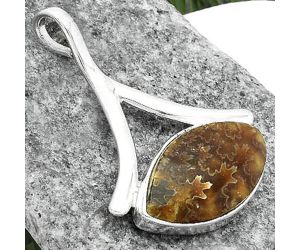 Natural Sutured Ammonite - Madagascar Pendant SDP102951 P-1513, 12x23 mm