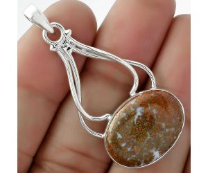Natural Red Moss Agate Pendant SDP102995 P-1253, 15x20 mm