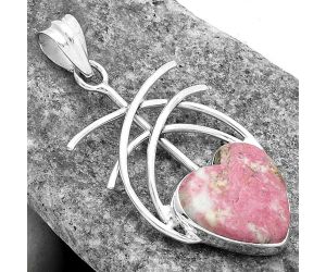 Valentine Gift Heart Natural Pink Thulite - Norway Pendant SDP103027 P-1010, 16x16 mm