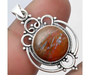 Natural Red Moss Agate Pendant SDP103320 P-1569, 14x14 mm