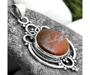 Natural Red Moss Agate Pendant SDP103320 P-1569, 14x14 mm
