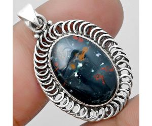Natural Blood Stone - India Pendant SDP103444 P-1476, 13x18 mm