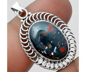Natural Blood Stone - India Pendant SDP103447 P-1476, 13x19 mm