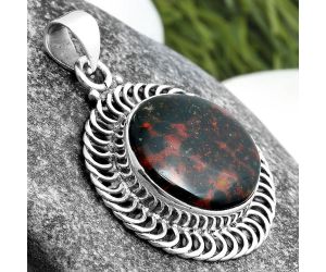 Natural Blood Stone - India Pendant SDP103451 P-1476, 16x16 mm