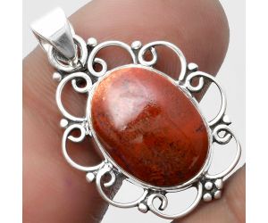 Natural Red Moss Agate Pendant SDP103499 P-1699, 12x16 mm