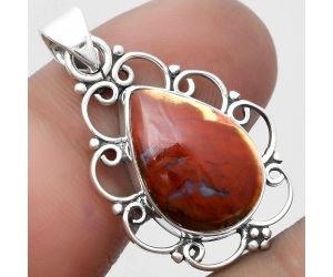 Natural Red Moss Agate Pendant SDP103503 P-1699, 12x17 mm