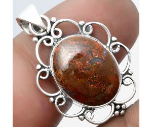 Natural Red Moss Agate Pendant SDP103506 P-1699, 12x16 mm