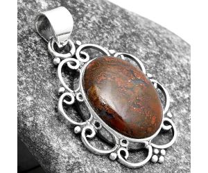 Natural Red Moss Agate Pendant SDP103506 P-1699, 12x16 mm