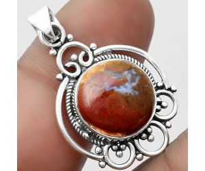 Natural Red Moss Agate Pendant SDP103521 P-1569, 14x14 mm