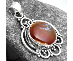 Natural Red Moss Agate Pendant SDP103521 P-1569, 14x14 mm
