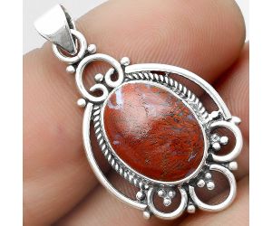 Natural Red Moss Agate Pendant SDP103540 P-1569, 11x15 mm