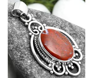 Natural Red Moss Agate Pendant SDP103540 P-1569, 11x15 mm
