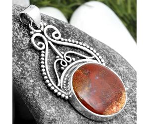 Natural Red Moss Agate Pendant SDP103557 P-1541, 18x18 mm