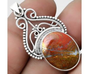 Natural Red Moss Agate Pendant SDP103574 P-1541, 16x19 mm