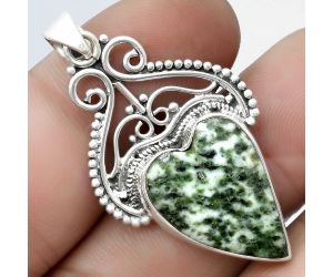 Valentine Gift Heart Natural Dioptase Pendant SDP103575 P-1541, 16x21 mm