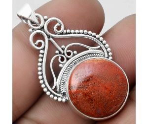 Natural Red Moss Agate Pendant SDP103592 P-1541, 18x18 mm