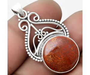 Natural Red Moss Agate Pendant SDP103598 P-1541, 18x18 mm
