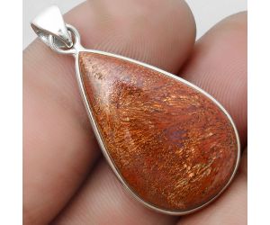 Natural Red Moss Agate Pendant SDP103822 P-1001, 18x28 mm