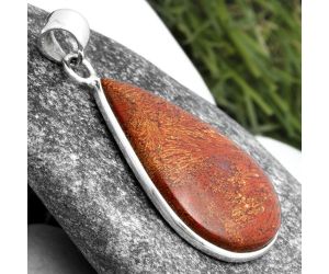 Natural Red Moss Agate Pendant SDP103822 P-1001, 18x28 mm