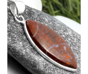 Natural Red Moss Agate Pendant SDP104022 P-1001, 14x29 mm