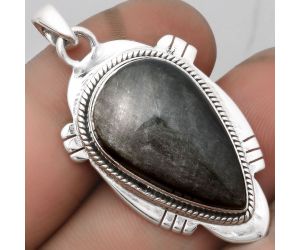 Natural Silver Obsidian Pendant SDP104556 P-1463, 15x25 mm