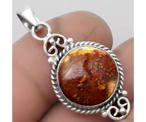 Natural Red Moss Agate Pendant SDP104715 P-1696, 15x15 mm