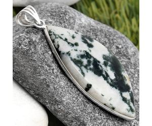 Natural Tree Weed Moss Agate - India Pendant SDP105702 P-1001, 20x42 mm