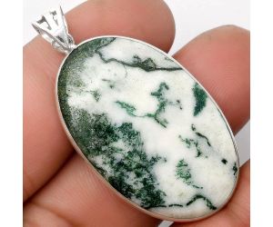 Natural Tree Weed Moss Agate - India Pendant SDP105857 P-1001, 23x37 mm