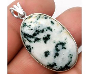 Natural Tree Weed Moss Agate - India Pendant SDP105859 P-1001, 20x31 mm