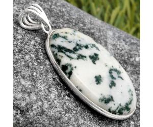 Natural Tree Weed Moss Agate - India Pendant SDP105859 P-1001, 20x31 mm