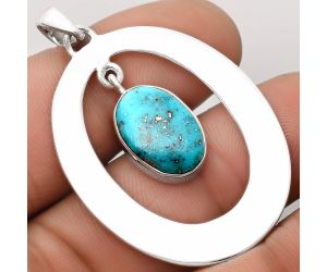Natural Kingman Turquoise 925 Sterling Silver Pendant P-1718, 10x15 mm