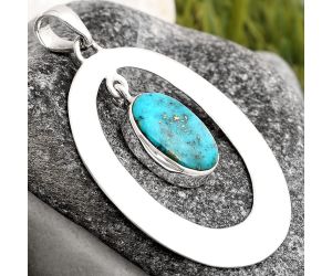 Natural Kingman Turquoise 925 Sterling Silver Pendant P-1718, 10x15 mm