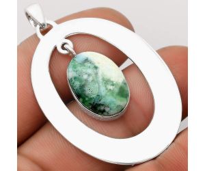Dendritic Chrysoprase - Africa 925 Sterling Silver Pendant Jewelry SDP106052 P-1718, 12x17 mm