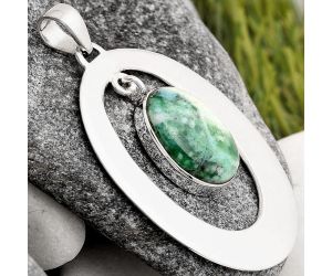 Dendritic Chrysoprase - Africa 925 Sterling Silver Pendant Jewelry SDP106052 P-1718, 12x17 mm