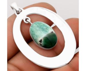 Dendritic Chrysoprase - Africa 925 Sterling Silver Pendant Jewelry SDP106054 P-1718, 12x17 mm