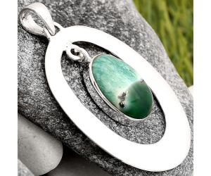 Dendritic Chrysoprase - Africa 925 Sterling Silver Pendant Jewelry SDP106054 P-1718, 12x17 mm