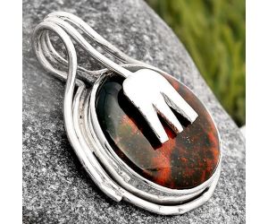 Natural Blood Stone - India Pendant SDP106060 P-1642, 18x18 mm