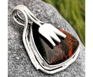 Natural Blood Stone - India Pendant SDP106069 P-1642, 19x19 mm
