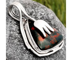Natural Blood Stone - India Pendant SDP106082 P-1642, 18x19 mm