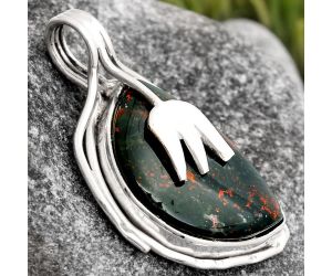 Natural Blood Stone - India Pendant SDP106096 P-1642, 16x22 mm