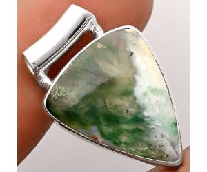 Dendritic Chrysoprase - Africa 925 Sterling Silver Pendant Jewelry SDP106140 P-1259, 18x22 mm
