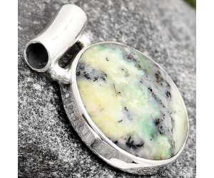 Dendritic Chrysoprase - Africa 925 Sterling Silver Pendant Jewelry SDP106156 P-1259, 19x19 mm
