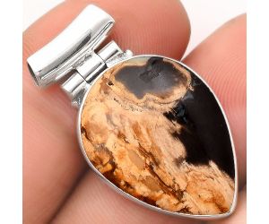 Natural Root Plume Agate Pendant SDP106298 P-1621, 18x24 mm