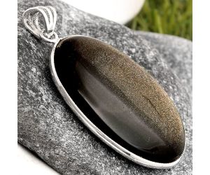 Natural Silver Obsidian Pendant SDP106488 P-1001, 23x36 mm