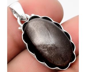 Natural Silver Obsidian Pendant SDP107082 P-1555, 15x22 mm