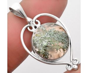 Natural Horse Canyon Moss Agate Pendant SDP107121 P-1285, 17x17 mm