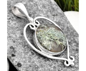 Natural Horse Canyon Moss Agate Pendant SDP107121 P-1285, 17x17 mm