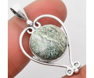 Natural Horse Canyon Moss Agate Pendant SDP107129 P-1285, 16x16 mm